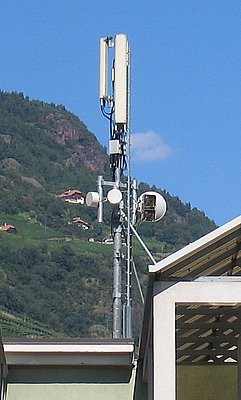 Die Antennen von Vodafone auf der Großmarkthalle.