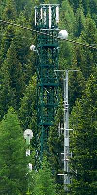 Die Anlage von Vodafone mit den Antennen von Wind im Herbst 2010