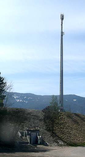 Die Anlage von Vodafone auf dem Bahnhof von Bruneck