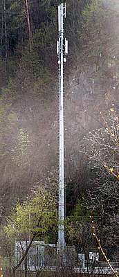 Die Anlage der Eisenbahn seit 2008 auch mit den Antennen von Vodafone.