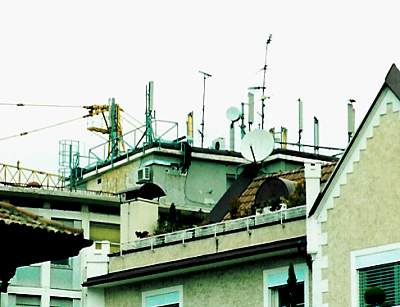 Die Antennen von Vodafone im Jahr 2003