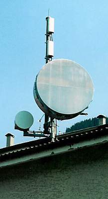 Die Antennen von Tim auf der Telecomzentrale in Reschen
