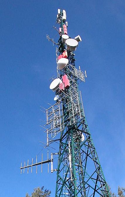 Die RAI-Anlage Ritten mit den Antennen von Wind im Oktober 2003. 2004 übersiedelte Wind hierher